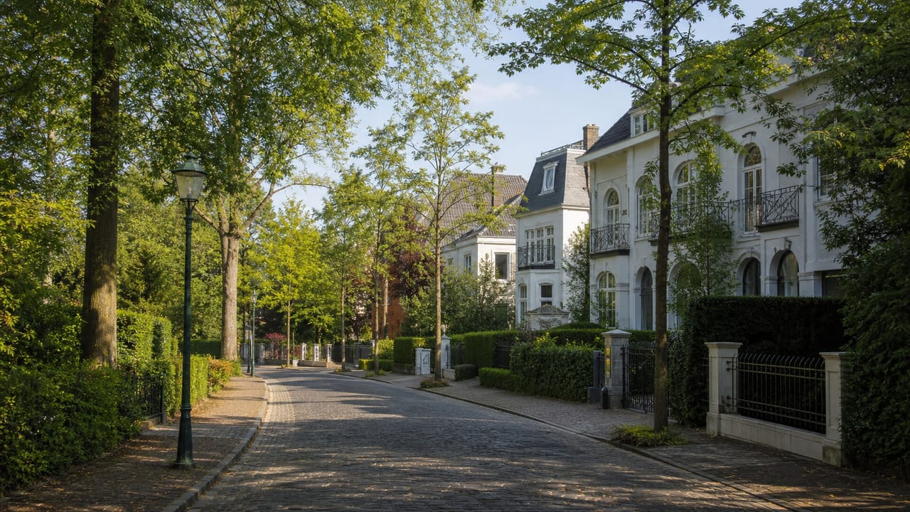 Vue caractéristique de Woluwe-Saint-Pierre (1150) à Bruxelles · villas et maisons résidentielles · zone d'intervention chauffagiste agréé PEB Atmos Technics