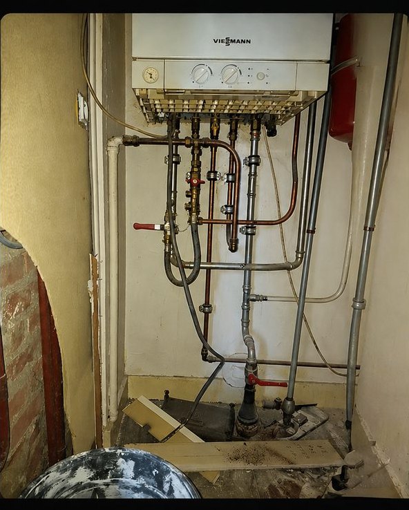 Avant — Remplacement d’une ancienne chaudière par une chaudière à condensation
